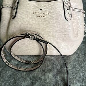 Kate Spade Light Pink Shoulder Bag with Snakeskin Accents